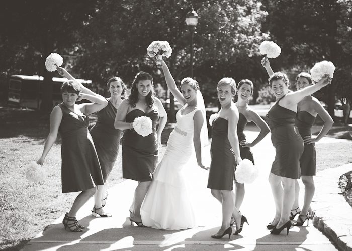 bridal party pictures taken at Freedom Park Charlotte NC